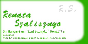 renata szalisznyo business card